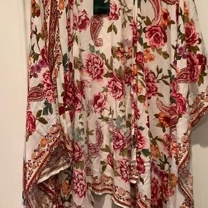 Do everything in love Floral Paisley Open Kimono in Multicolored Cover Up NEW